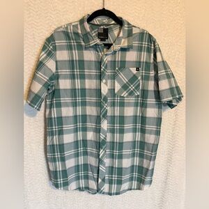 O'Neill Teal/Green and White Plaid Men's Shirt. Soft and Stylish.